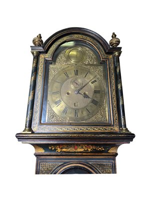 English George III 18th Century Japanned Tall Case Clock with Chinoiserie Décor, 1750s-FDW-2026502