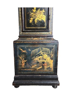 English George III 18th Century Japanned Tall Case Clock with Chinoiserie Décor, 1750s-FDW-2026502