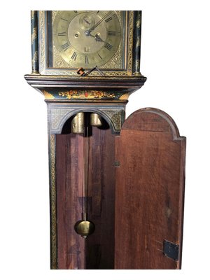 English George III 18th Century Japanned Tall Case Clock with Chinoiserie Décor, 1750s-FDW-2026502