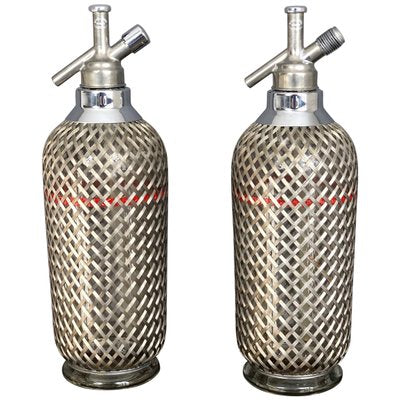 English Grey Metal Glass Siphon from Sparklest London, Set of 2-LYQ-1171760