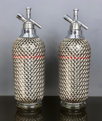 English Grey Metal Glass Siphon from Sparklest London, Set of 2-LYQ-1171760