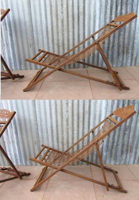 English Iron Steamer Ship Deck Chairs, 1920s, Set of 2-EA-1797570