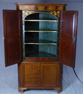 English Mahogany Corner Cabinet-WSV-938774