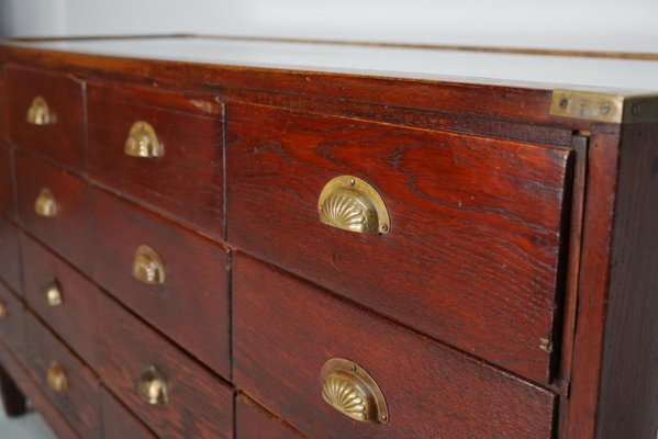 English Oak & Glass Shop Counter Cabinet, 1930s-XO-1818844