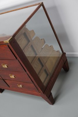 English Oak & Glass Shop Counter Cabinet, 1930s-XO-1818844