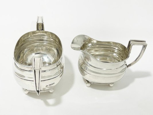 English Rectangular Silver Tea Set, 1930s, Set of 3-UCH-1720308