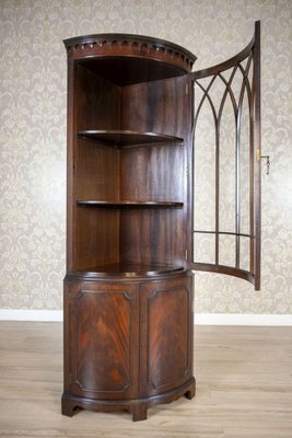 English Semi-Round Corner Display Cabinet, Late 19th Century-CYY-2043577