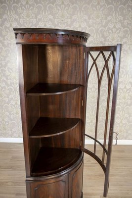 English Semi-Round Corner Display Cabinet, Late 19th Century-CYY-2043577