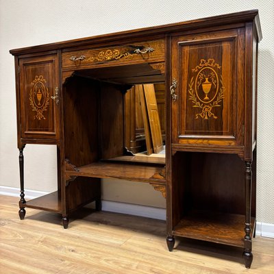 English Sideboard in Rosewood with Boxwood Inlay, 1900-ALF-2033466