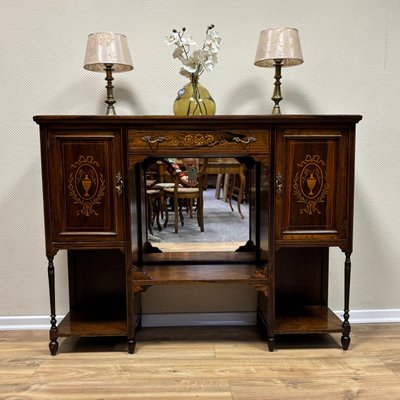 English Sideboard in Rosewood with Boxwood Inlay, 1900-ALF-2033466