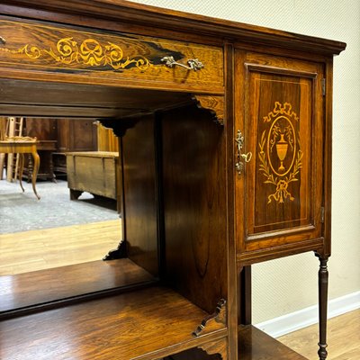 English Sideboard in Rosewood with Boxwood Inlay, 1900-ALF-2033466