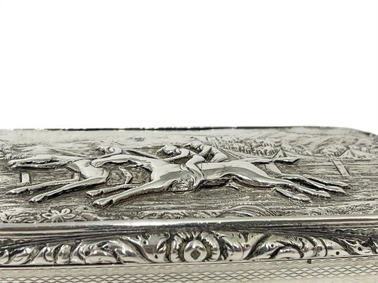 English Silver Horse Racing Snuff Box, Birmingham, 1829-UCH-1719017