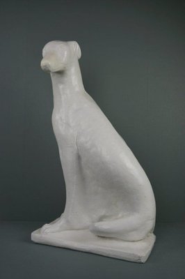 English Sitting Dog in Painted Plaster-HPP-1363227