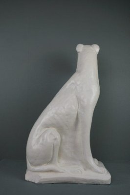 English Sitting Dog in Painted Plaster-HPP-1363227