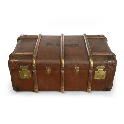 English Suitcase Flaxile in Wood and Leather, 1920s-NQ-675883