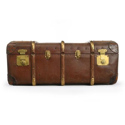 English Suitcase Flaxile in Wood and Leather, 1920s-NQ-675883