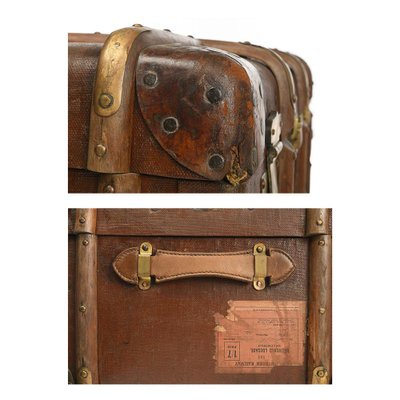 English Suitcase Flaxile in Wood and Leather, 1920s-NQ-675883