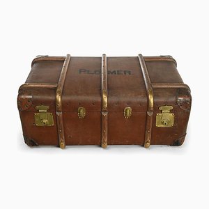 English Suitcase Flaxile in Wood and Leather, 1920s-NQ-675883