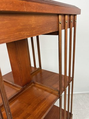 English Swivel Bookcase with Inlaid Plan, 1960s-YST-1801209