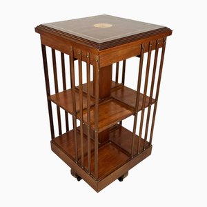 English Swivel Bookcase with Inlaid Plan, 1960s-YST-1801209