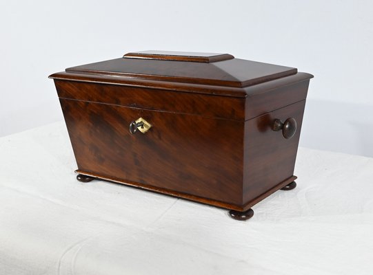 English Tea Caddy in‘ Mahogany, 19th Century-RVK-1745457