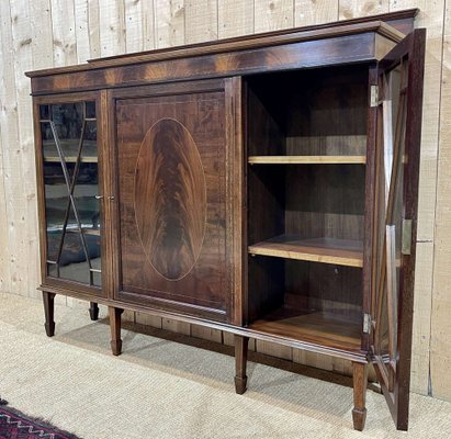 English Three-Door Mahogany Bookcase, 1950s-QYF-1720801