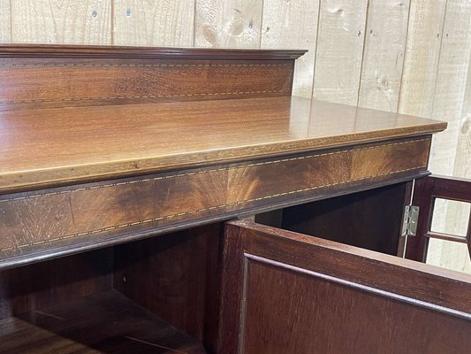 English Three-Door Mahogany Bookcase, 1950s-QYF-1720801