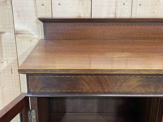 English Three-Door Mahogany Bookcase, 1950s-QYF-1720801