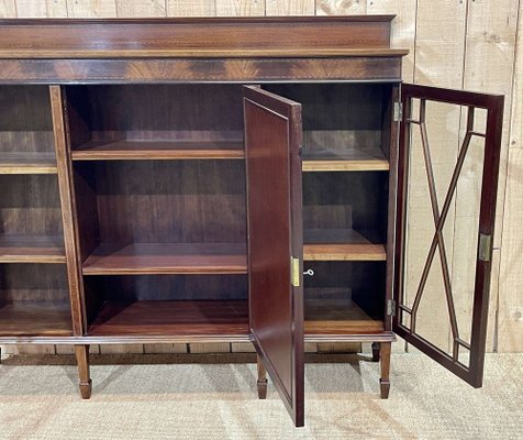 English Three-Door Mahogany Bookcase, 1950s-QYF-1720801