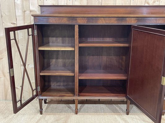 English Three-Door Mahogany Bookcase, 1950s-QYF-1720801