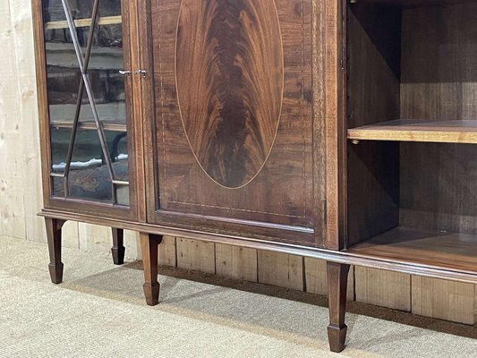 English Three-Door Mahogany Bookcase, 1950s-QYF-1720801