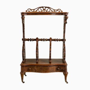 English Victorian Walnut Side Table, Canterbury, 1890s-UJE-2020649