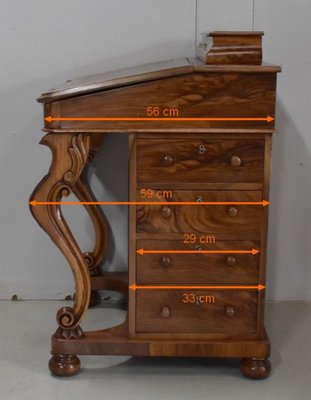 English Walnut Davenport Secretaire, 1800s-RVK-839703