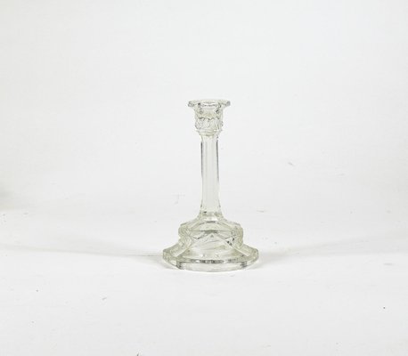 Engraved Cut Glass Candleholder, Italy, 1980s-RAQ-851251