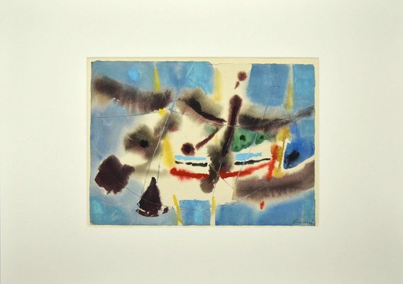 Enrico Paulucci, Marine Landscape, Mixed Media Drawing, 1960s-ZCI-1781572