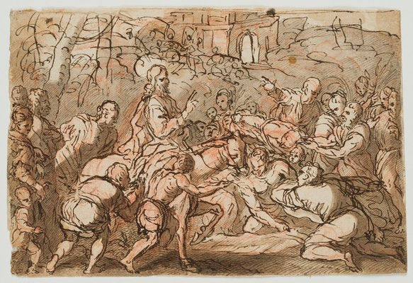 Entry of Christ Into Jerusalem, 18th-Century, Ink-OJR-1273415