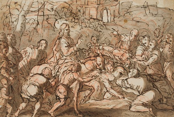 Entry of Christ Into Jerusalem, 18th-Century, Ink-OJR-1273415