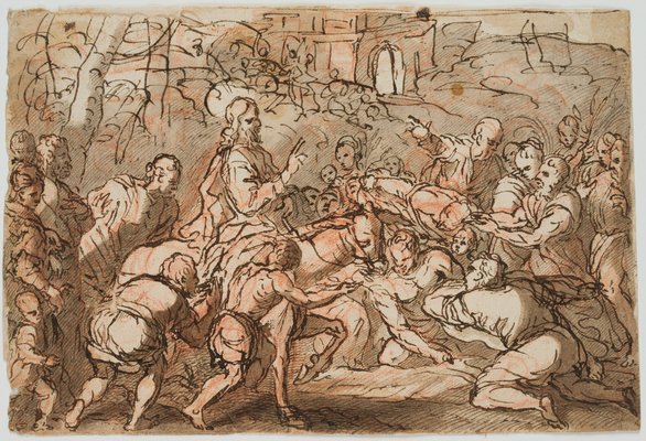 Entry of Christ Into Jerusalem, 18th-Century, Ink-OJR-1273415