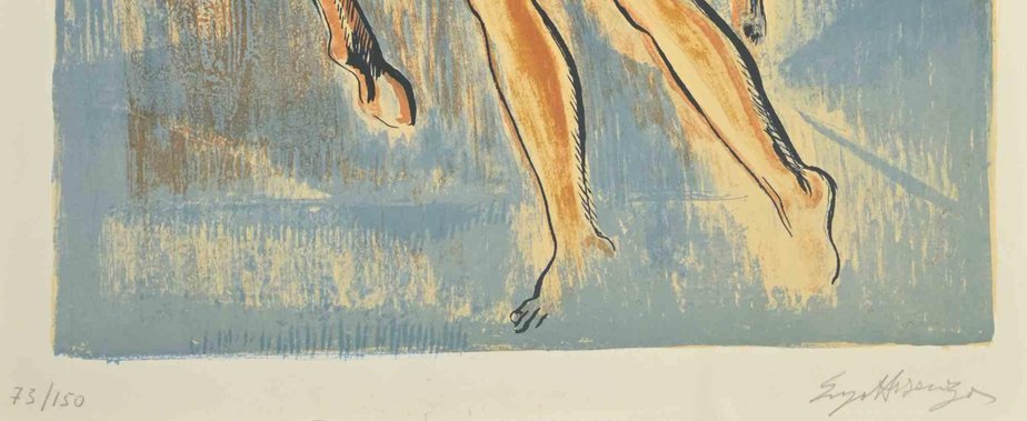 Enzo Assenza, Woman with Horse, Lithograph, 1970s-ZCI-2025240