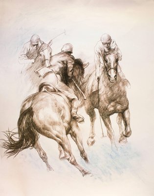 Equestrian - Original Lithograph by Zhou Zhiwei - 2008 2008-ZCI-760808