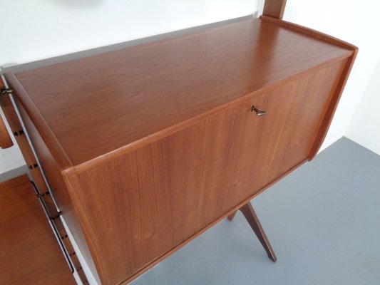 Ergo Teak Wall Shelving Unit by John Texmon Einar Blindheim for Blindheim, Norway, 1950s, Set of 9-RDW-702737