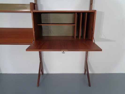 Ergo Teak Wall Shelving Unit by John Texmon Einar Blindheim for Blindheim, Norway, 1950s, Set of 9-RDW-702737