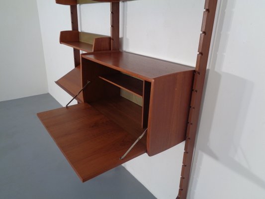 Ergo Teak Wall Shelving Unit by John Texmon Einar Blindheim for Blindheim, Norway, 1950s, Set of 9-RDW-702737