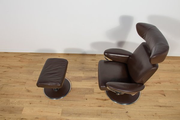 Ergonomic Lounge Chair with Ottoman from Ekornes Stressless, 2000s, Set of 2-NIT-2019864