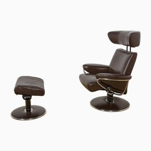 Ergonomic Lounge Chair with Ottoman from Ekornes Stressless, 2000s, Set of 2-NIT-2019864