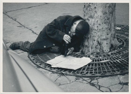 Erich Andres, Homeless People Lying on the Streets, Paris, France, 1950s, Black & White Photograph-DYV-1181413