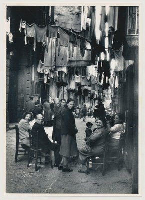 Erich Andres, Naples: People Sitting on the Streets, Italy, 1950s, Black & White Photograph-DYV-1181418