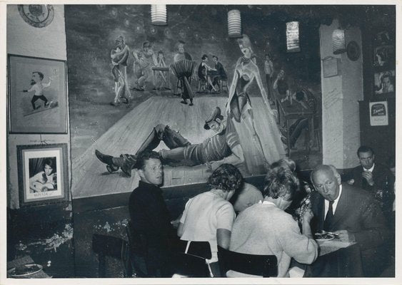 Erich Andres, People Dining at Latin Quarter, Paris, France, 1950s, Black & White Photograph-DYV-1181414