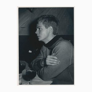 Erich Andres, Young Student Drinking Wine, Paris, France, 1950s, Black & White Photograph-DYV-1181415