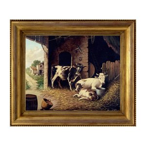 Ernesto Pisani, Rustic Scene, 1980s, Oil on Canvas, Framed-VHF-1210330